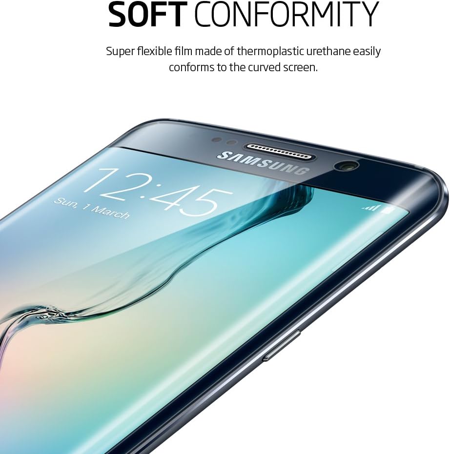 Spigen Flex Galaxy S6 Edge Screen Protector with Full Coverage Flexible Wet Clear Screen Protector for Galaxy S6 Edge