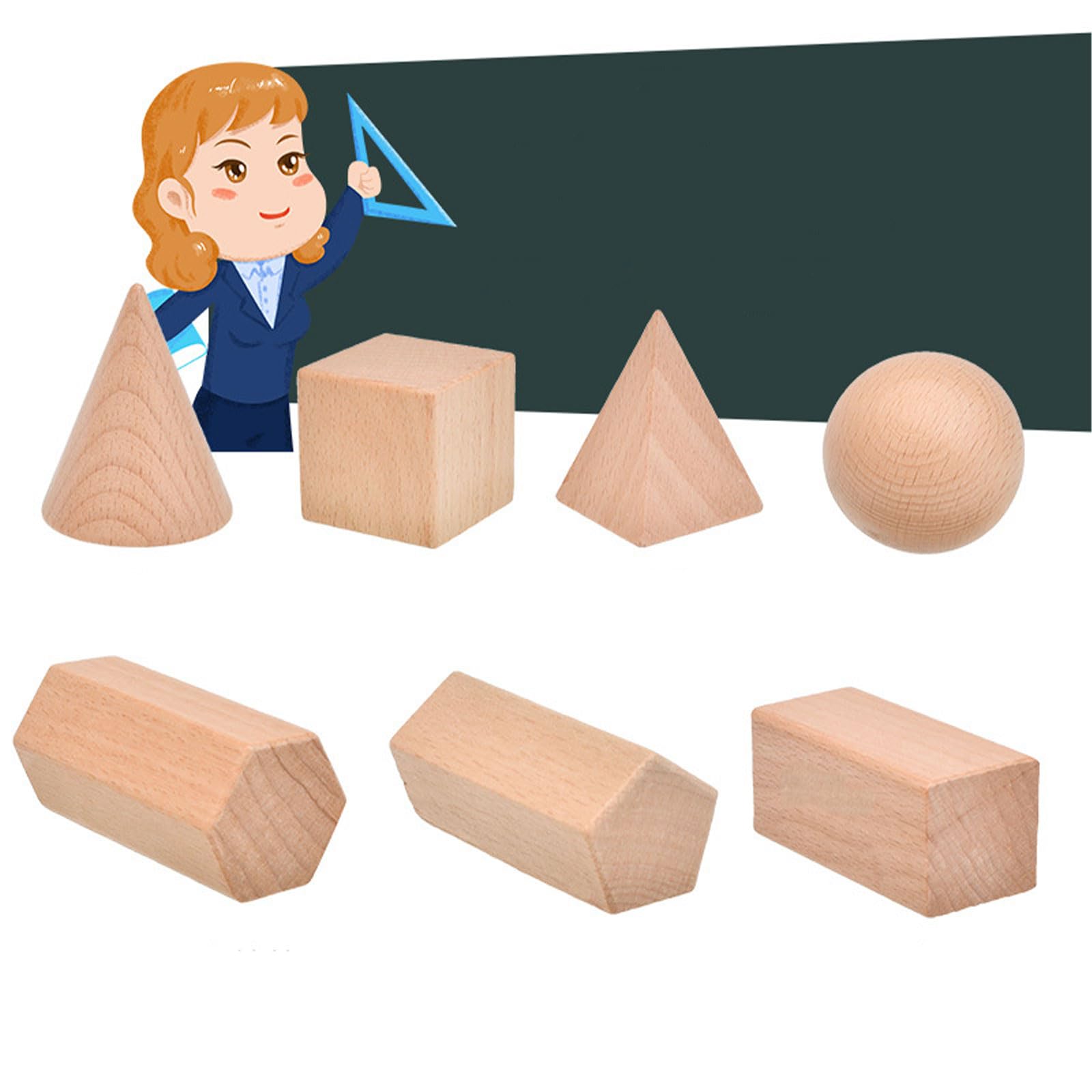Amazon | 12個入り 木製ブロック 立方体 積み木 幾何学 3D形状 幾何学