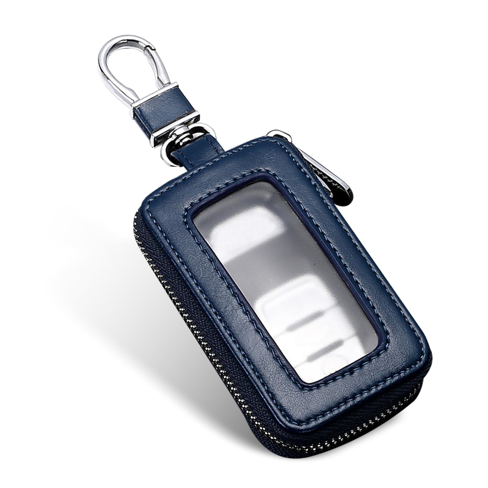 Paquete de 1 funda para llave de coche, soporte para llave inteligente de coche, bolsa universal con cremallera, para la mayoría de coches y SUV, Azul Real, 1 PC