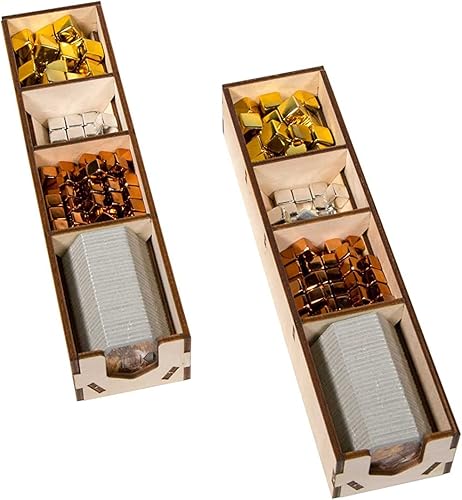 Vista 30 de The Broken Token Terraforming Mars - Organizador de juegos compatible con expansiones, caja de almacenamiento de madera con múltiples bandejas