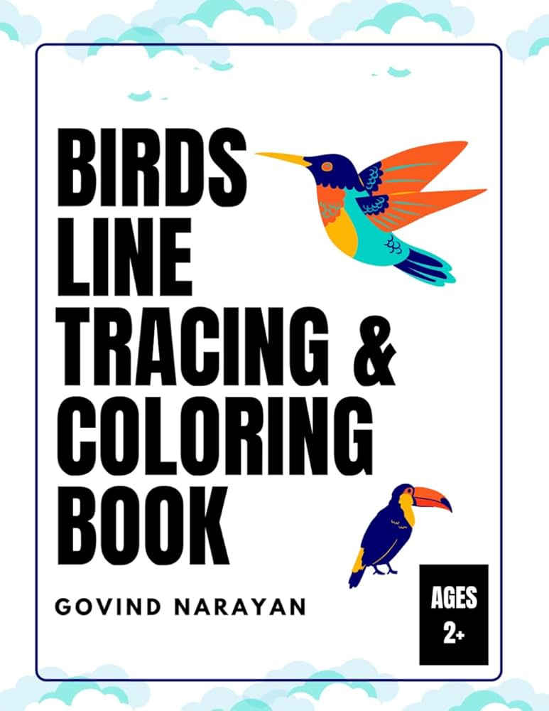 Birds line tracing and coloring book