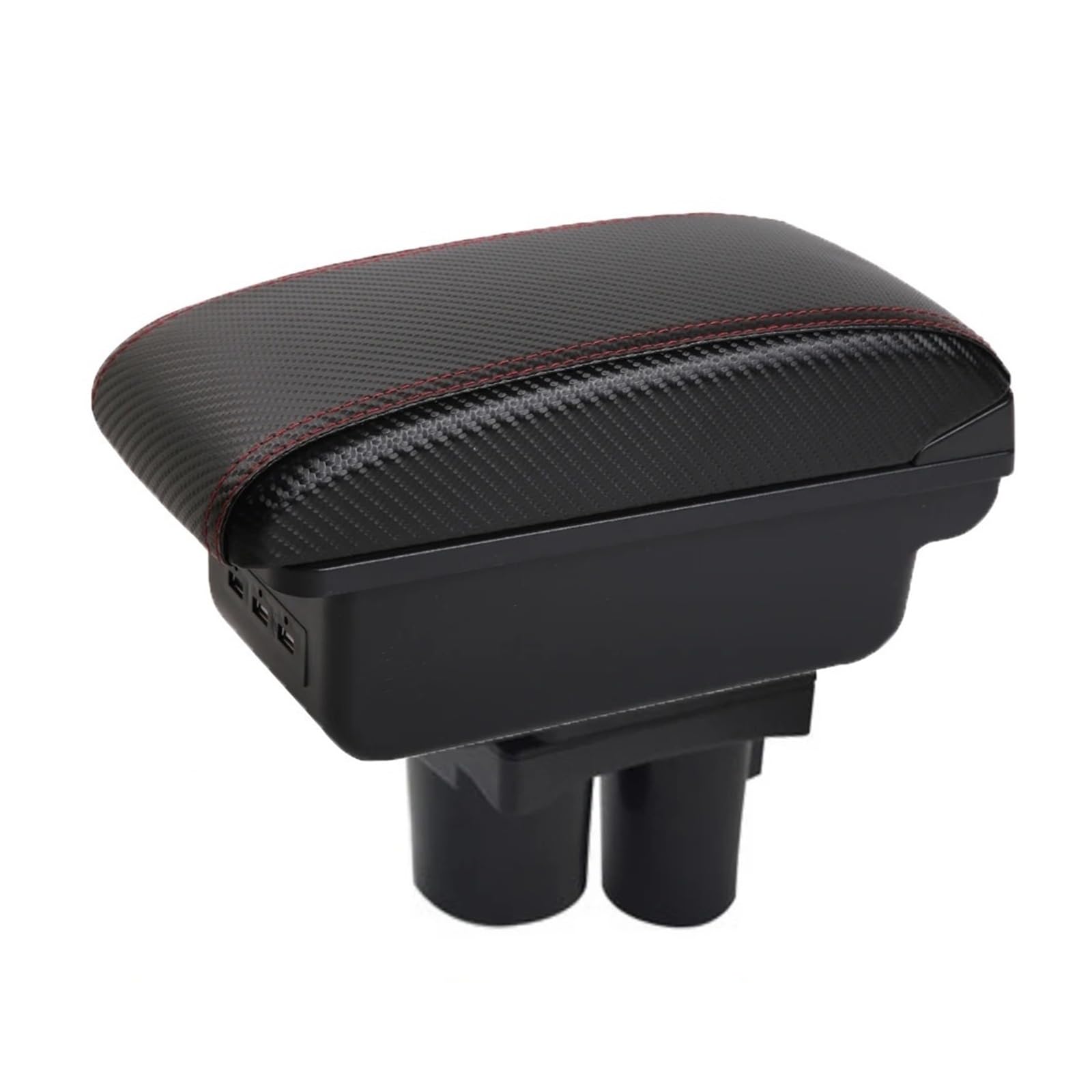 Umdjju A-3Usb-Red Line For Citroen For C2 For C3 Central Console Armrest Box Storage Case Car Centre Console Armrest Box(A-3Usb-Red Line)