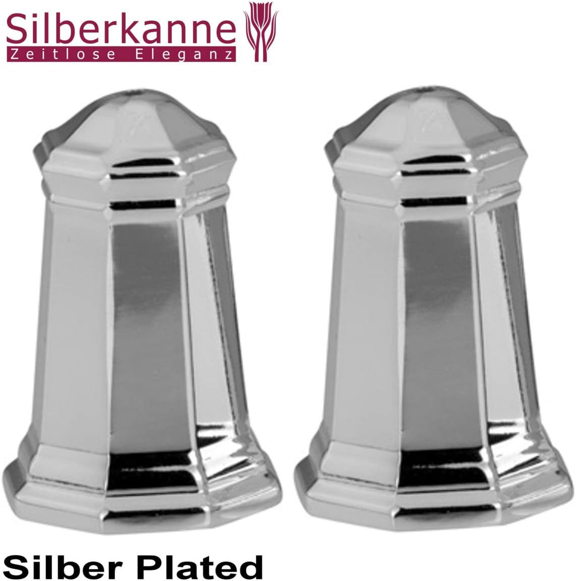 silberkanne Hamburg Salt and Pepper Shakers 4 x 4 cm Silver Plated in Premium Finish - Image 3