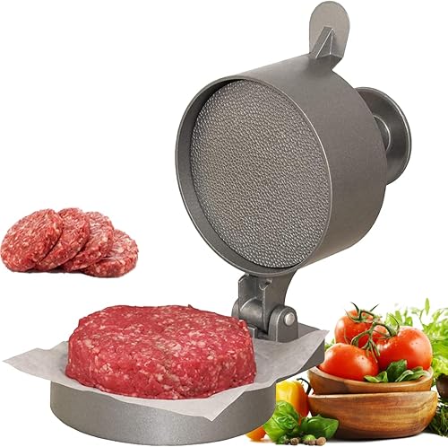 Miniatura 1 de ZWEBY Prensa de hamburguesas, prensa de hamburguesas, pastel de cangrejo y salchichas, hace 4 12 pulgadas de diámetro, 14 lb a 34 libras, prensa