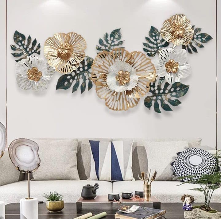 Image of ULTRA SHINE HOME DECOR 3D Creative Beautiful Rose Hanging Metal Wall Art Handmade Sculptures for Home Decoration, Bedroom, Living Room, Hotel & Restaurant Decor (50 x 23 Inch)