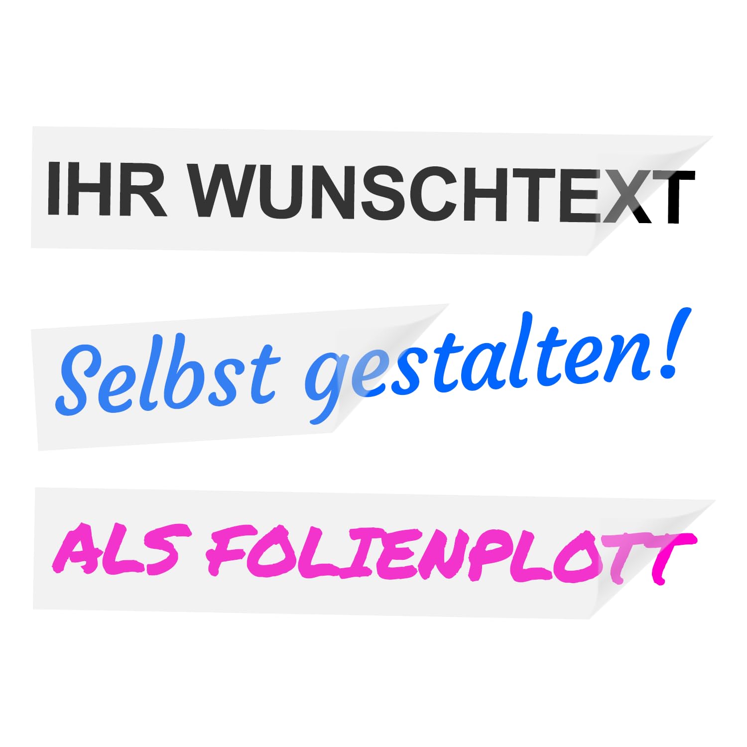 foliado® 2 x Wunschtext Aufkleber Schriftzug Buchstaben als Folienaufkleber - Klebeschrift selbst gestalten - Namensaufkleber Auto Text Sticker Aufkleber Schriftzug #AFP001