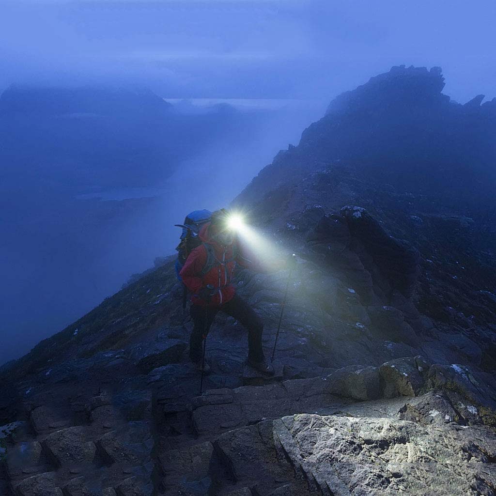 Faro LED, Brillante y Duradero, Ligero, Construido para Acampar, Senderismo, al Aire Libre, luz de Emergencia, 4 Modos de iluminación, Mejor lámpara de Cabeza para Adultos y niños