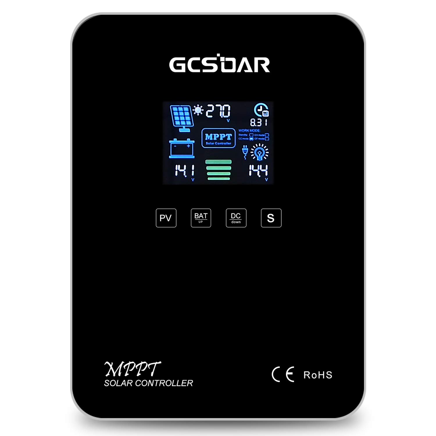 GCSOAR MPPT Solar Charge Controller 60A 12V/24V Auto Max PV 100V Solar Panel Regulator LCD Display +WiFi to Could Module APP Programmable+Temp Sensor Cable (MPPT 60A + WiFi)