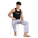 Pepe Jeans Regular Fit Pure Cotton Vest for Men riched Cotton, Anti-Bacterial Finish|Long Lasting, Zero Colour Fade Fashion Vest-Black-Large gallery image