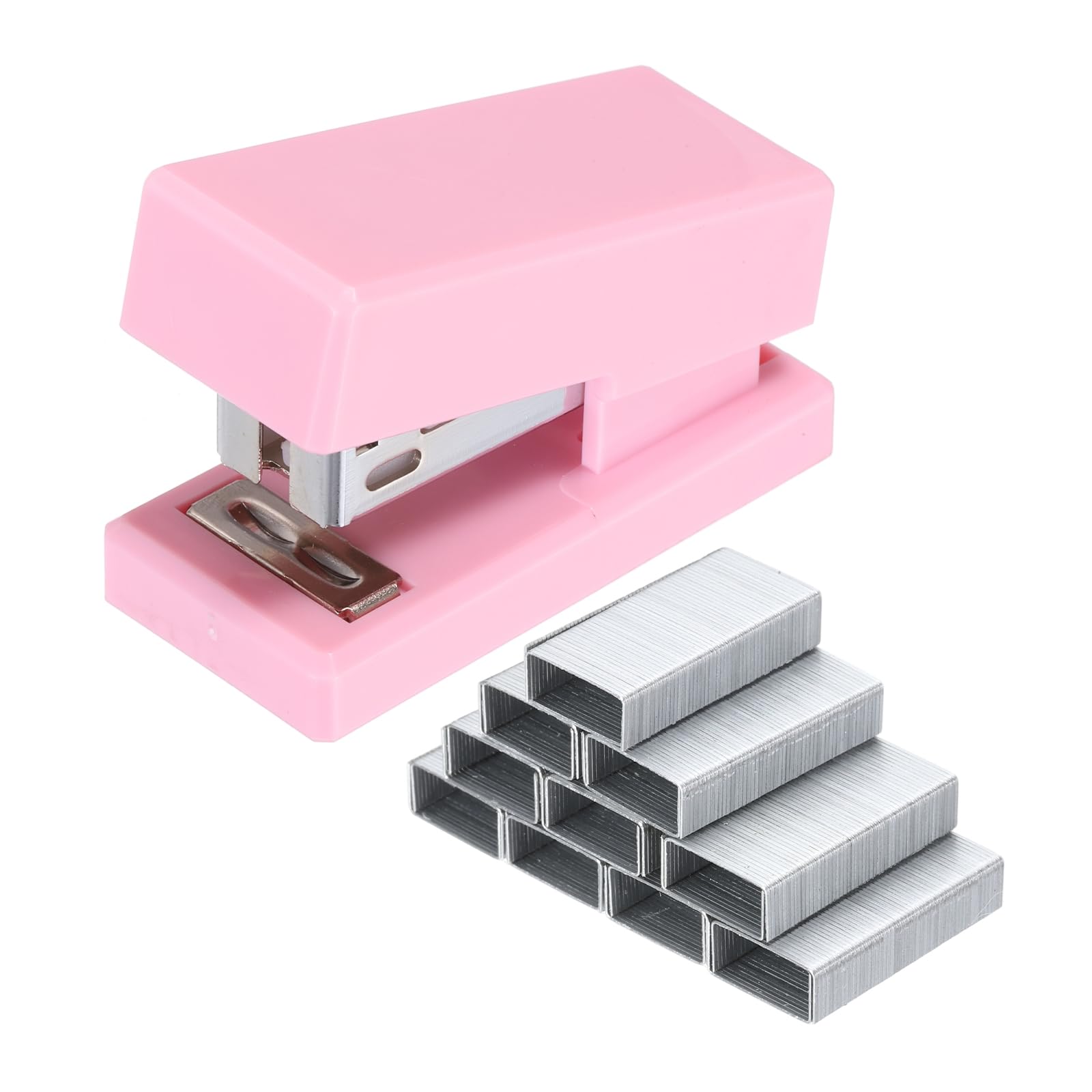 PATIKIL Mini Stapler with Staples, Small Stapler Cute Tiny Portable Pocket Set 20 Sheet Capacity with 1000pcs Staples for Desktop Travel Classroom Office Supplies, Pink