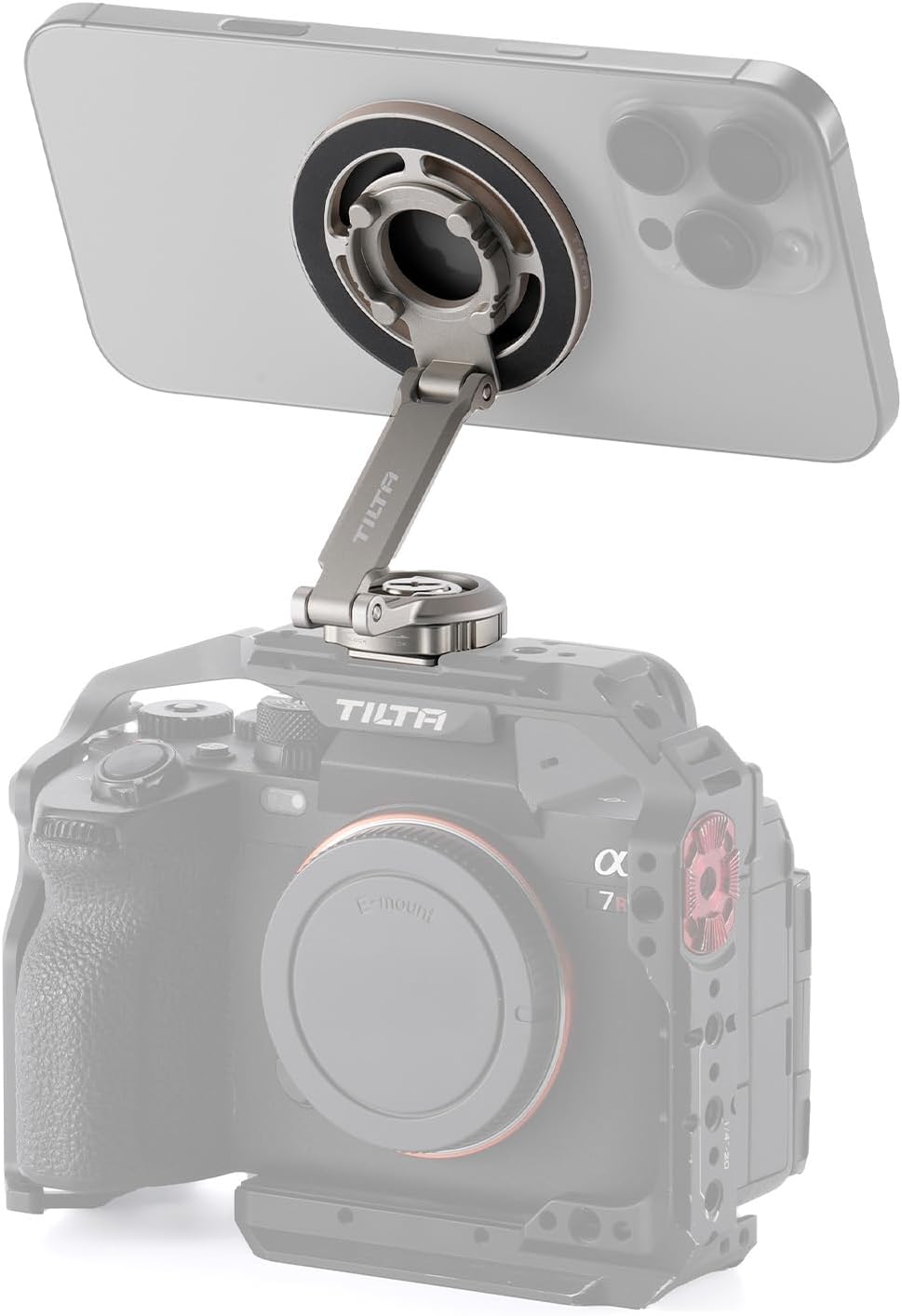Tilta Magnetic Articulating Mounting Kit – Titanium Gray | Smartphone & Power Bank Holder with Cold Shoe, 1/4”-20 | Multi-Axis Arm for Camera Rigs, Wireless Monitoring, Vlogging