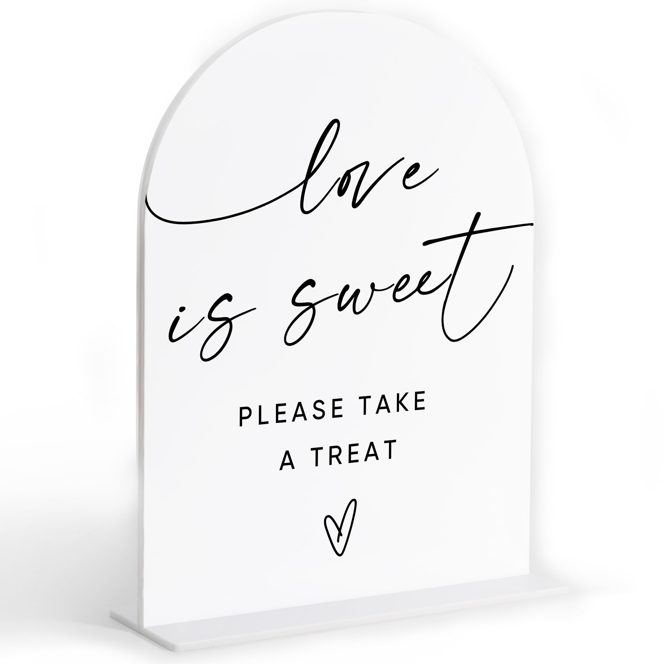 Love Is Sweet Sign for Dessert Table, White Arch Acrylic Wedding Sign, Wedding Reception Decorations, Bridal Shower Decor, Engagement Decor, Centerpiece Table Decorations Party for Bride and Groom-1 โ image 1