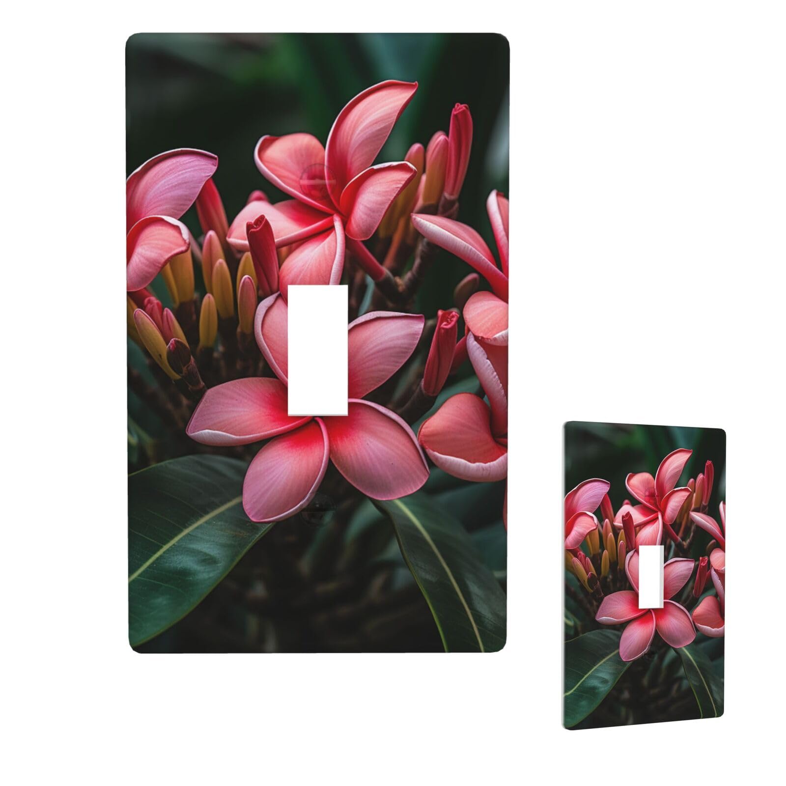 1 Gang Single Toggle Wall Plates, Unbreakable Decorative Light Switch Plate Covers Plumeria Electrical Switchplate Cover Faceplate For Bathroom Kitchen Decor