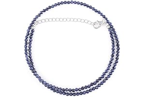 OdrillionGems Blue Sapphire Gemstones Sterling Silver Necklace