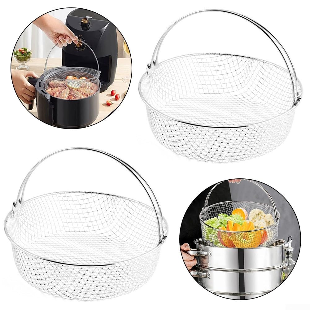 Scopri nuove ricette con i nostri cestini di ricambio per friggitrice ad aria, confezione da due accessori in rete per un facile utilizzo