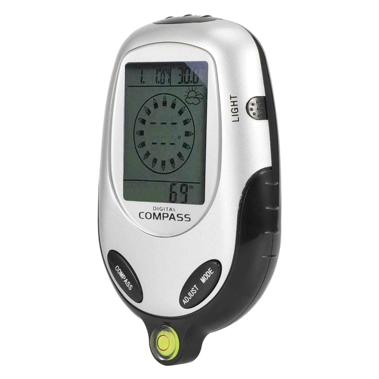 Thermomètre numérique Boussole Multifonction Portable électronique avec Calendrier Haute précision pour Camping en Plein air Pique-Nique Matériau ABS 126 g 12 x 7,5 x 2,5 cm