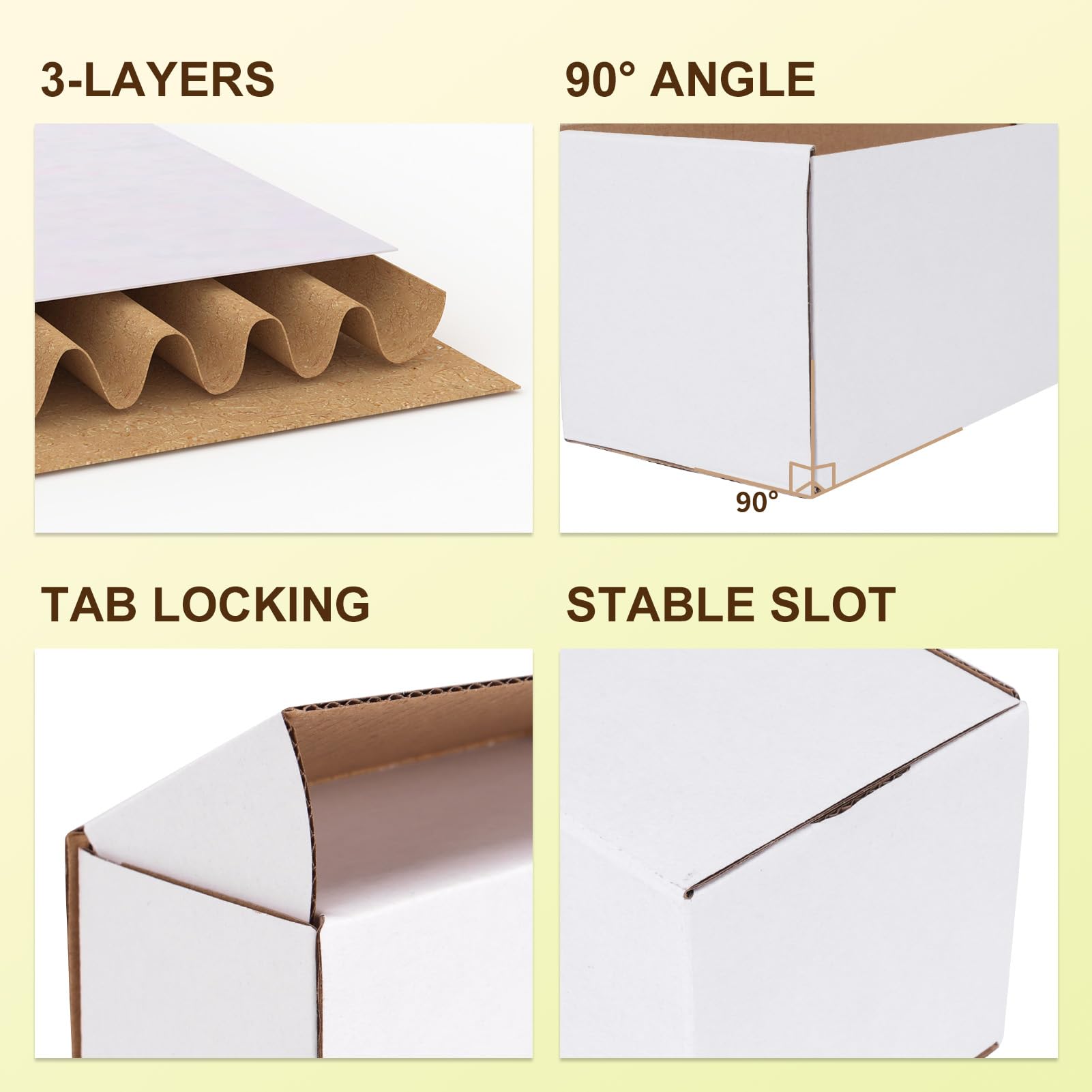 WIFTREY 20,3 x 15,2 x 15,2 cm weiße Versandkartons, 25 Stück, kleine Wellpappe, zum Verpacken von Kleinunternehmen, Versand, Umzug
