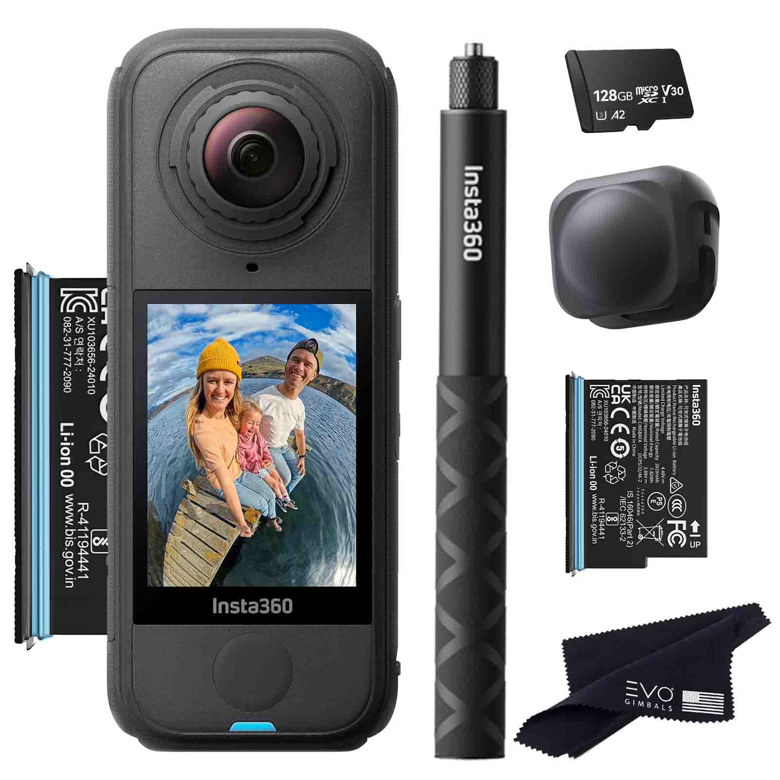 Insta360 X4 Air Essentials Bundle | Lightest 8K 360 Waterproof Action Camera for Epic Adventures, Replaceable Lenses| Bundle Includes Extra Battery,