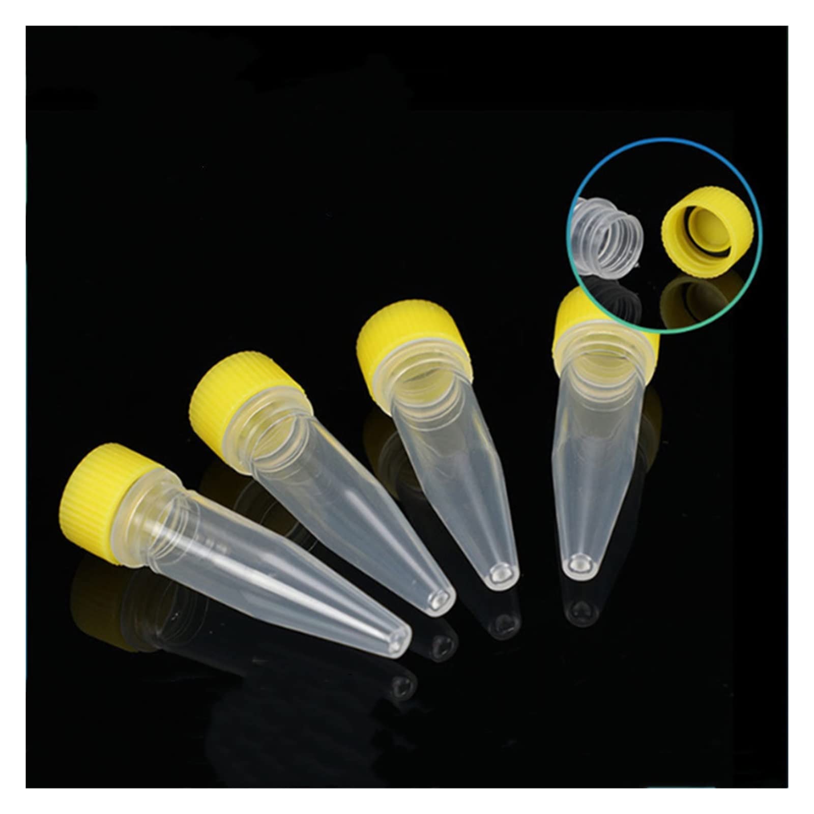 Run Ken 500 unids/lote 1,5 ml 10 × 45mm viales criogénicos de plástico tapón de rosca tubo de centrífuga de fondo afilado criovial de laboratorio con anillo de sellado