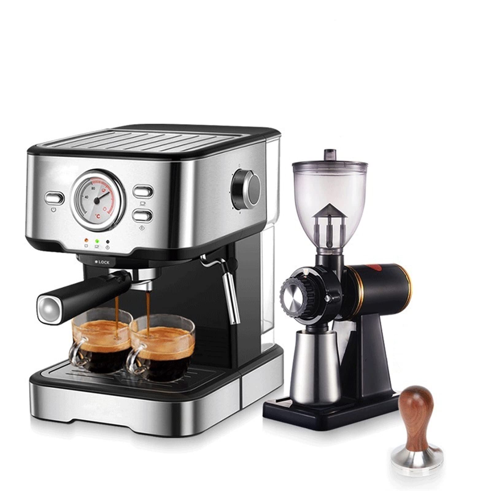 Coffee Machines Coffee Machine Cafetera Semi Automatic Expresso Cappuccino Hot Water Steam Temperature Display UK