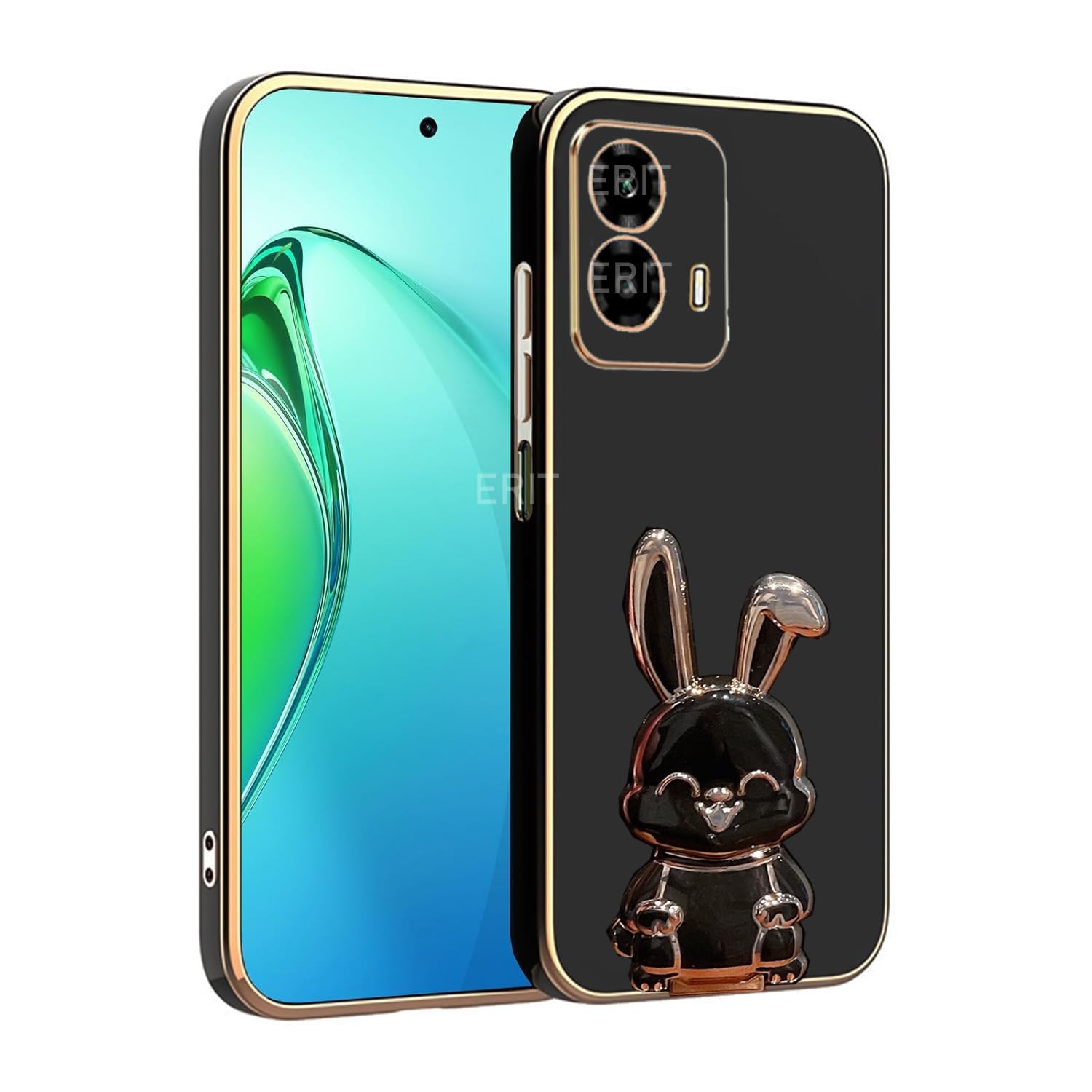 ERIT Thermoplastic Polyurethane 3D Back Cases And Covers Compatible For Moto Edge 50 Fusion Bunny With Stand And| Camera Protection|Anti-Slip|Folding Stand-(Black) (B0D8QPCW3H) Amazon Price History, Amazon Price Tracker