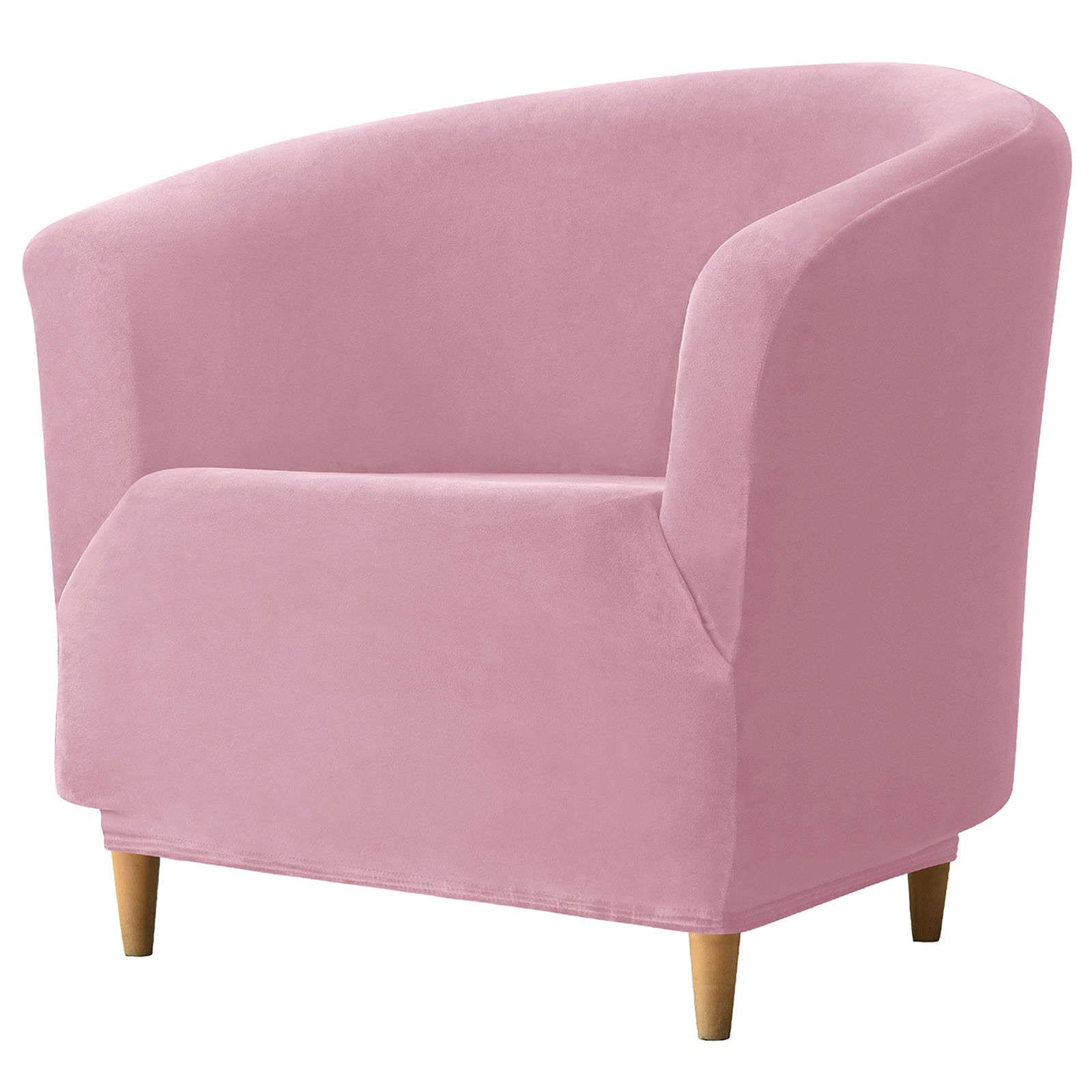 Jhld Pink Velvet Club Chair Slipcover, Soft Tub Chair Cover Stretch Tub Chair Slipcover Couch Cover For Living Room Bedroom-Club Chair