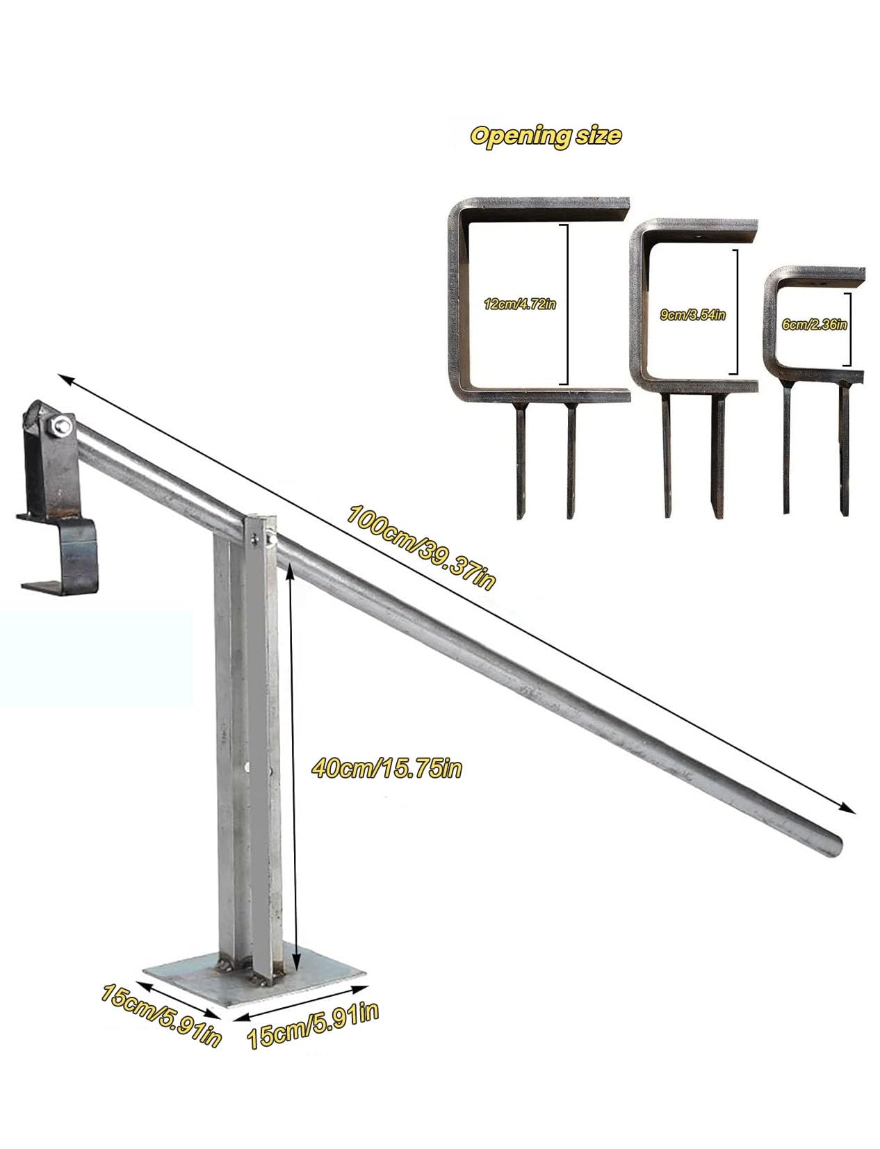 Extractor de postes, herramienta de palanca resistente para quitar madera, vinilo, metal, postes de valla de eslabones de cadena, abrazadera de 12 cm