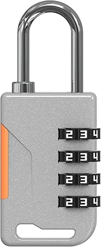 Miniatura 10 de Candado de esquí, cerradura de combinación pequeña con cable retráctil (36 pulgadas), candados combinados para cable para uso en exteriores,