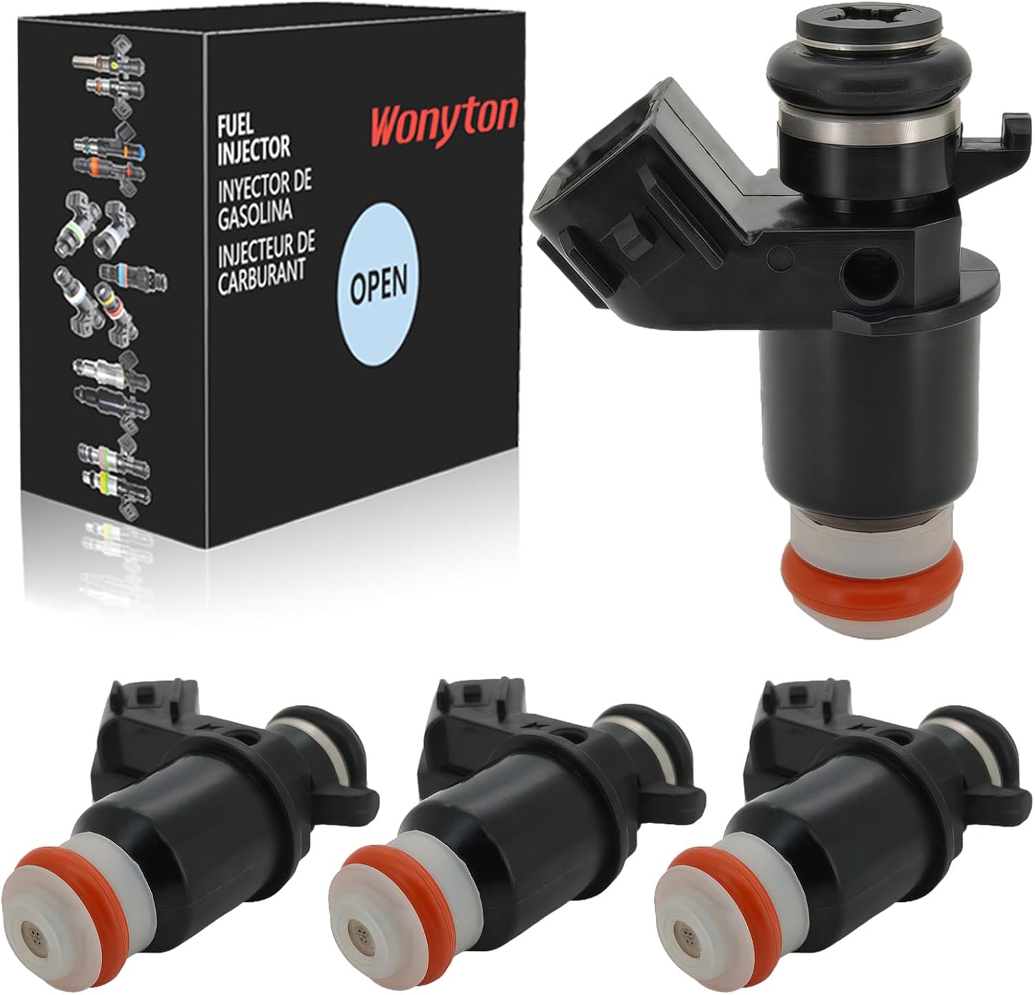 Wonyton1571014G00 Fuel Injectors 4Pcs for Suzuki GSX-R1000 2005-2006, for BOULEVARD C90 C50 C109 C109R M50 M90 M109 S50 S40, for VL800Z Intruder Volusia 2001-2009 Replace 15710-10G00, 15710-14G00.