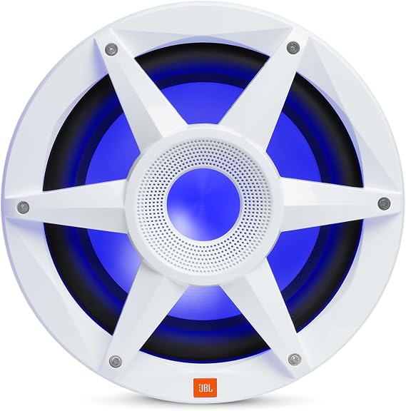 JBL - Mobile Stadium Marine Series 10 Premium Free Air Subwoofer w/SSI RGB Lighting White (STADIUMMW1000AM)
