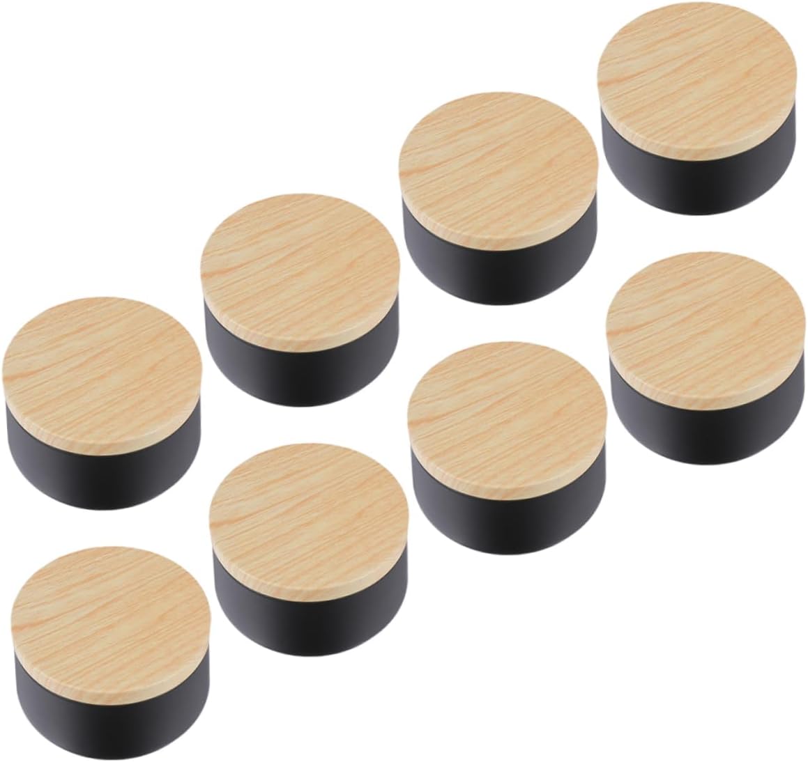 8Pcs Tinplate Candle Cans for DIY Scented Candles Durable Travel Storage Containers Boxes for Weddings and Parties Grain Design