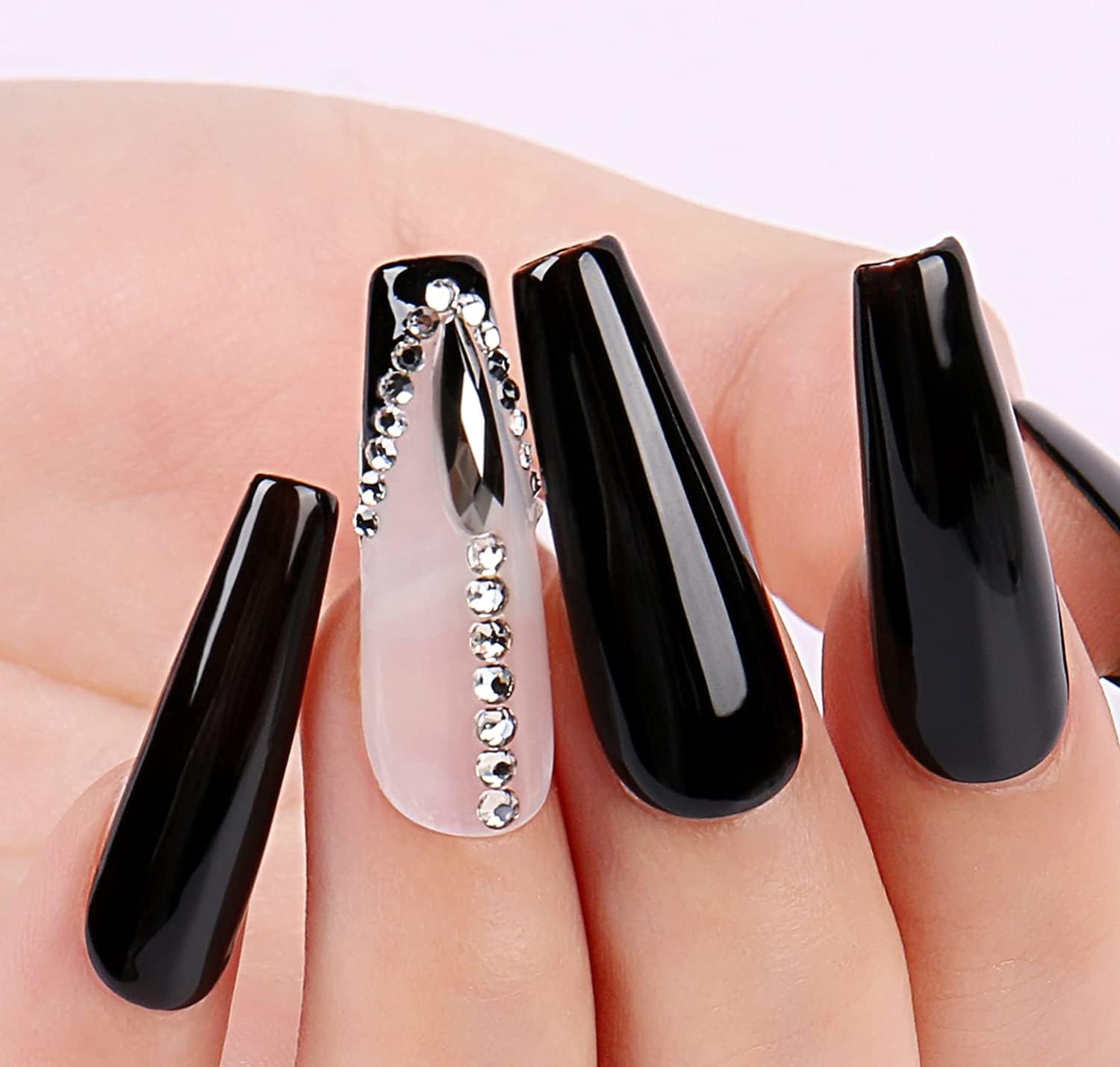AIMEILI żelowy lakier do paznokci UV LED, czarny do salonu manicure, home DIY, bardzo błyszczący, beztestowy, trwały i odporny na zużycie, 8 ml, 995
