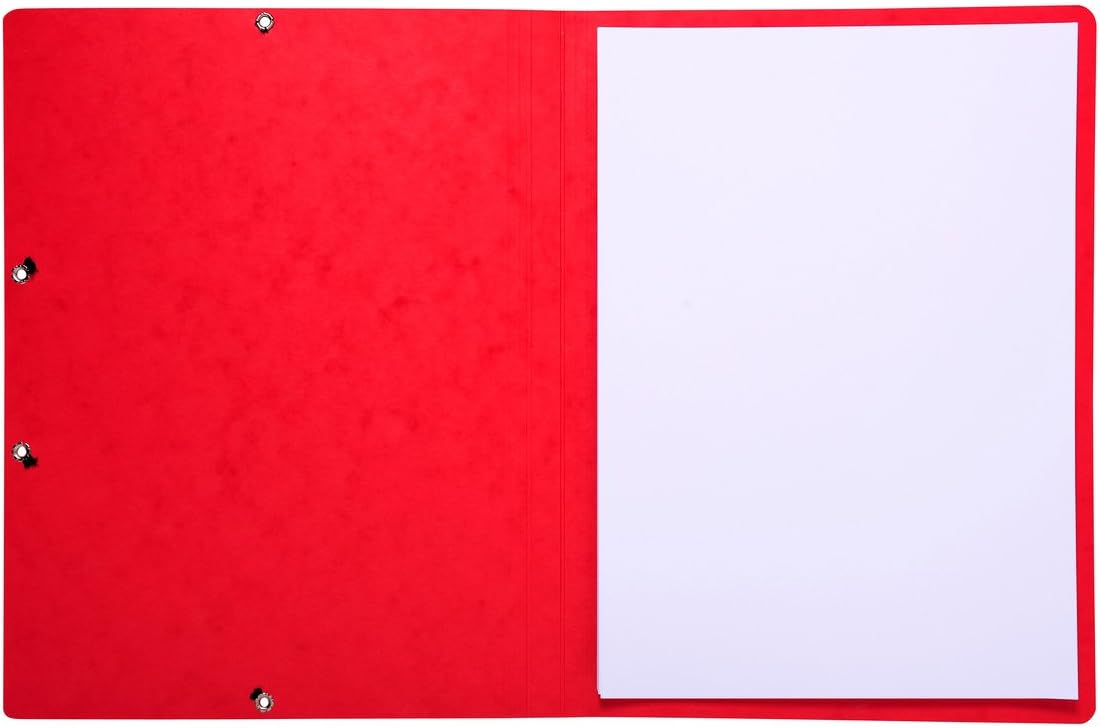 Exacompta - Ref 55415E - Elasticated Folders - Suitable for Storing A4 Documents, 355gsm Glossy Card, Spine Label, Expandable for Additional Documents - Red (Pack of 10)
