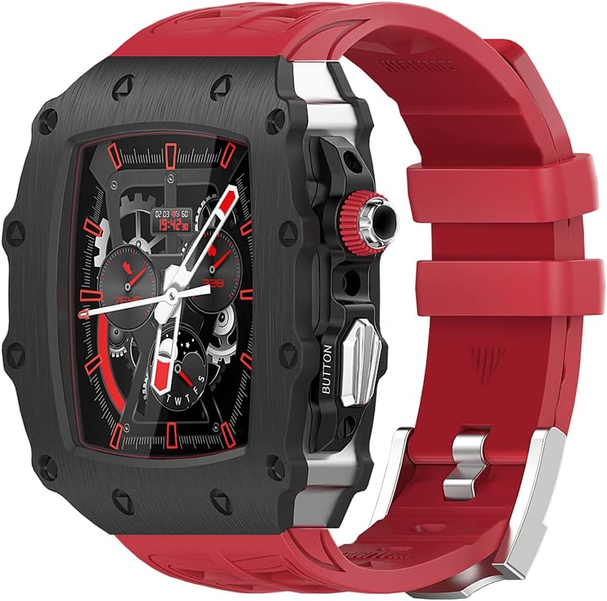 Watch Case Strap Combo，For Apple Watch 44mm Series 6 5 4 SE 45mm Series 9 8 7，For iWatch Band Luxury Modification Kit Set