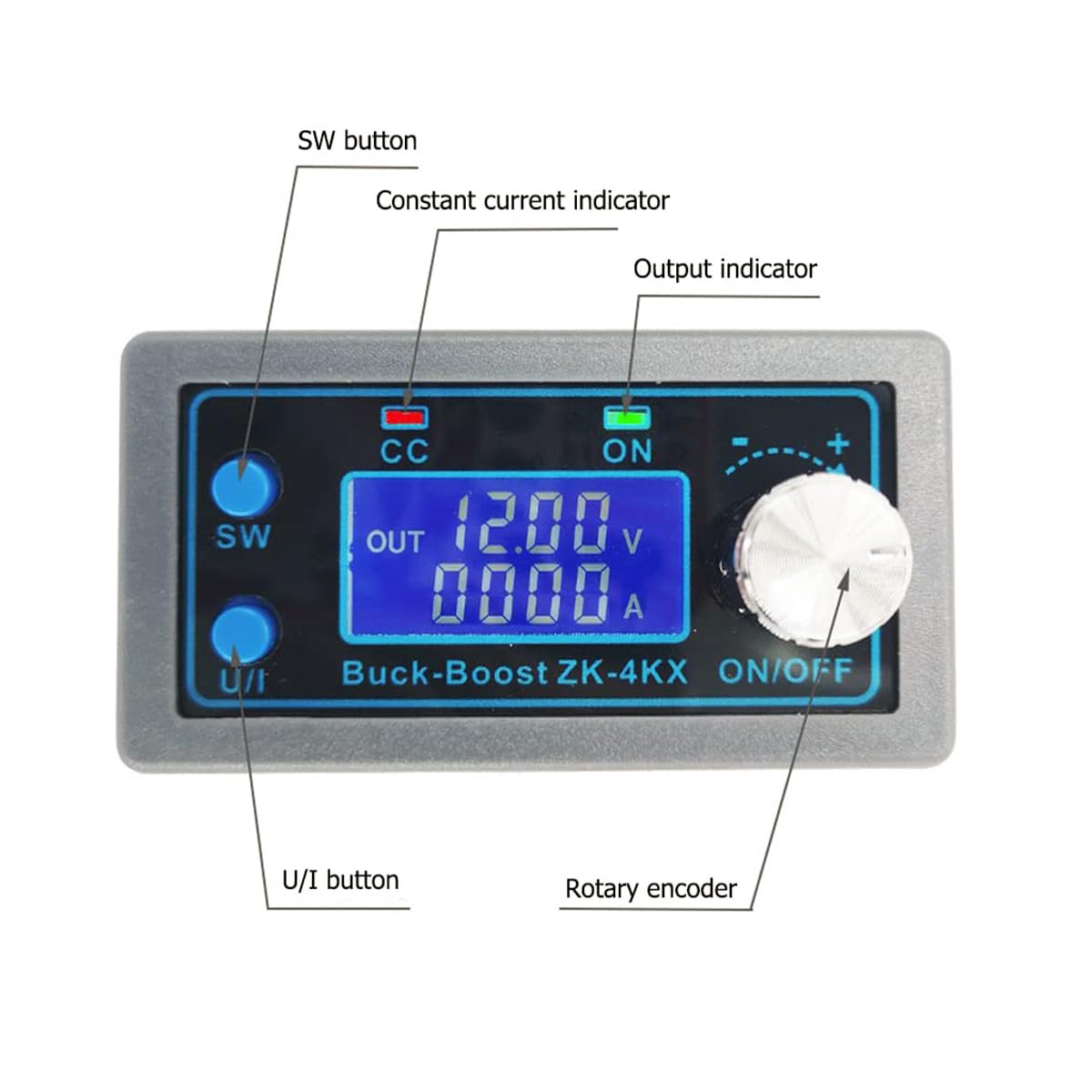 POFET 4KX DC Buck-Boost Module d'alimentation programmable entièrement automatique Buck-Boost Convertisseur d'affichage LCD