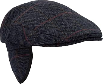 Walker and Hawkes - Derby Tweed Eddie Flat Cap w/Foldable Ear Flaps