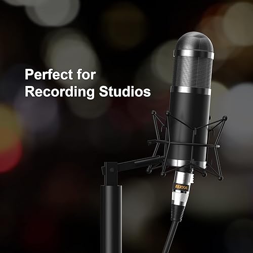 Miniatura 6 de EBXYA XLR Cables - Paquete de 2 cables de micrófono equilibrado de alta calidad con cable XLR macho a hembra de 3 pines, color negro