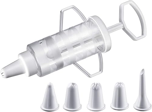 Miniatura 10 de Westmark Westmark - Jeringa de glaseado con 5 boquillas, para decoración de tartas y cupcakes (3.4 fl oz), Blanco