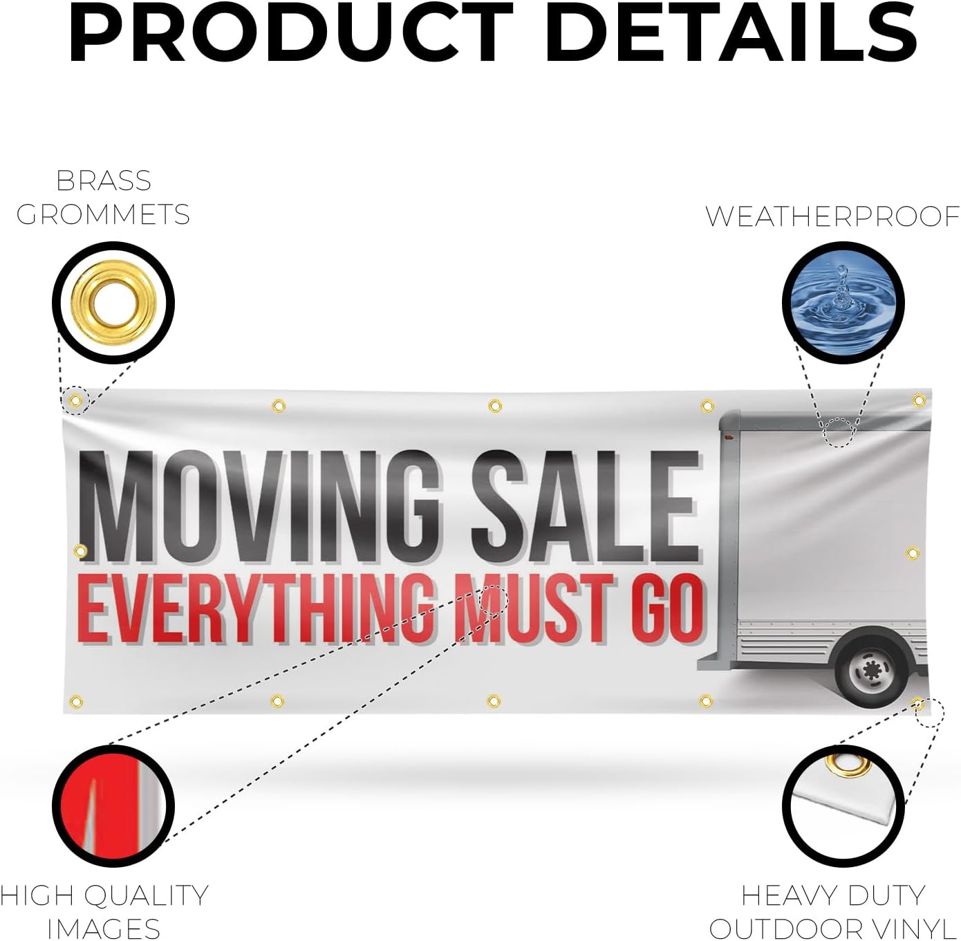 Moving Sale Everything Must Go Banner Sign 48 Inch x 96 Inch | 13 oz Vinyl with Metal Grommets | Heavy-Duty Single-Sided Outdoor Durable Printed High-Quality Weatherproof | Made in the USA