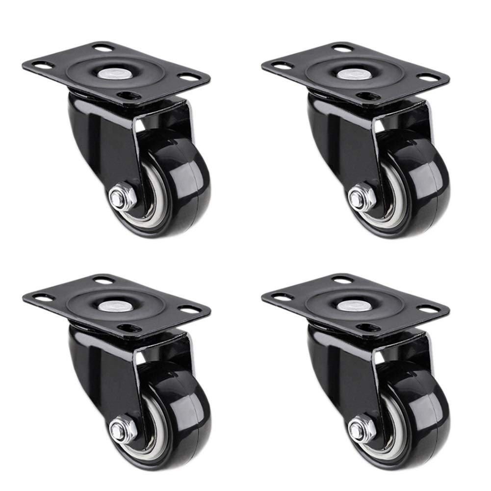 Ruedas de ricino, Ruedas giratorias Mute 4, rodamientos de 50 mm Ruedas con Freno Ruedas giratorias de Alta Resistencia, para Muebles Mesa con Mesa Cama con Ruedas 200KG