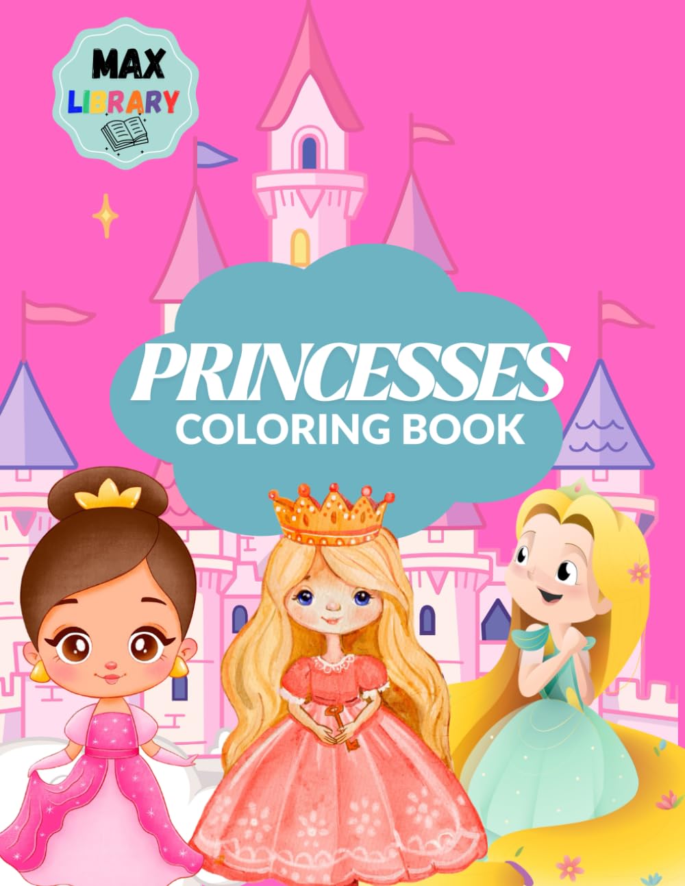 Cute Princess Coloring Book with Dreamy Landscapes and Friendly Animals