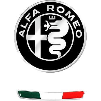 Alfa Romeo Logo Sticker Set 51 mm + Giulia Stelvio Inner Flag
