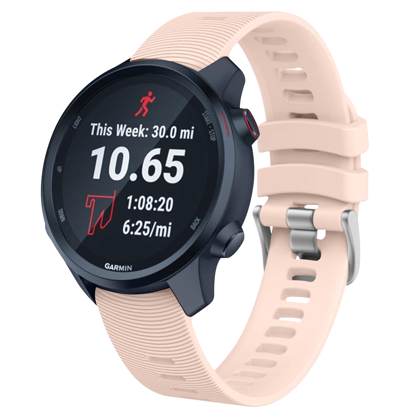 Soft Strap for Garmin Vivoactive 5/Vivomove 3/Vivomove HR/Venu Sq 2/Venu 2 Plus/Vivoactive 3 Music Strap, 20mm Silicone Replacement Band for Women Men (Pink sand)