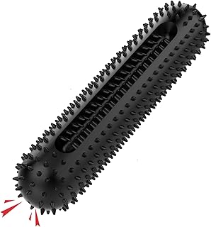 PETIZER Quietschspielzeug für Hunde, Starke Zahnbürste, Kauspielzeug für Welpen, Gummispielzeug für Haustiertraining, Zähneputzen, Spielen und Kauen für M- und L-Rassen (Schwarz) product image