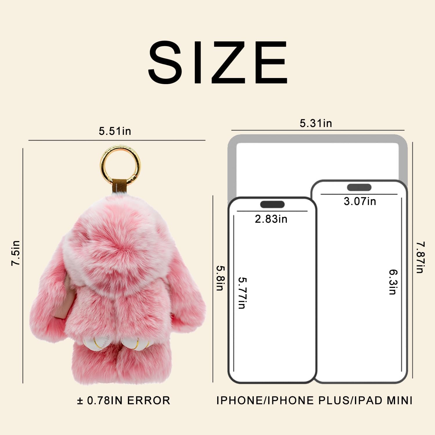 Handmade Bunny PomPom Keychain with Tin Box, Graduation Gift for Friends & Students, Stress-Relief Charm