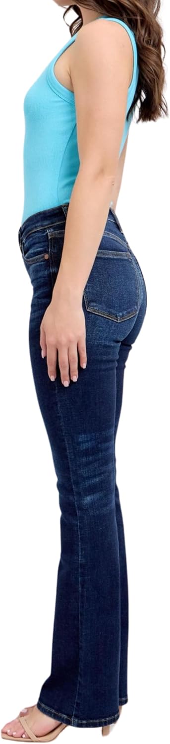 Judy Blue Mid Rise Dark Wash Classic Bootcut, Inseam 32" - Image 4