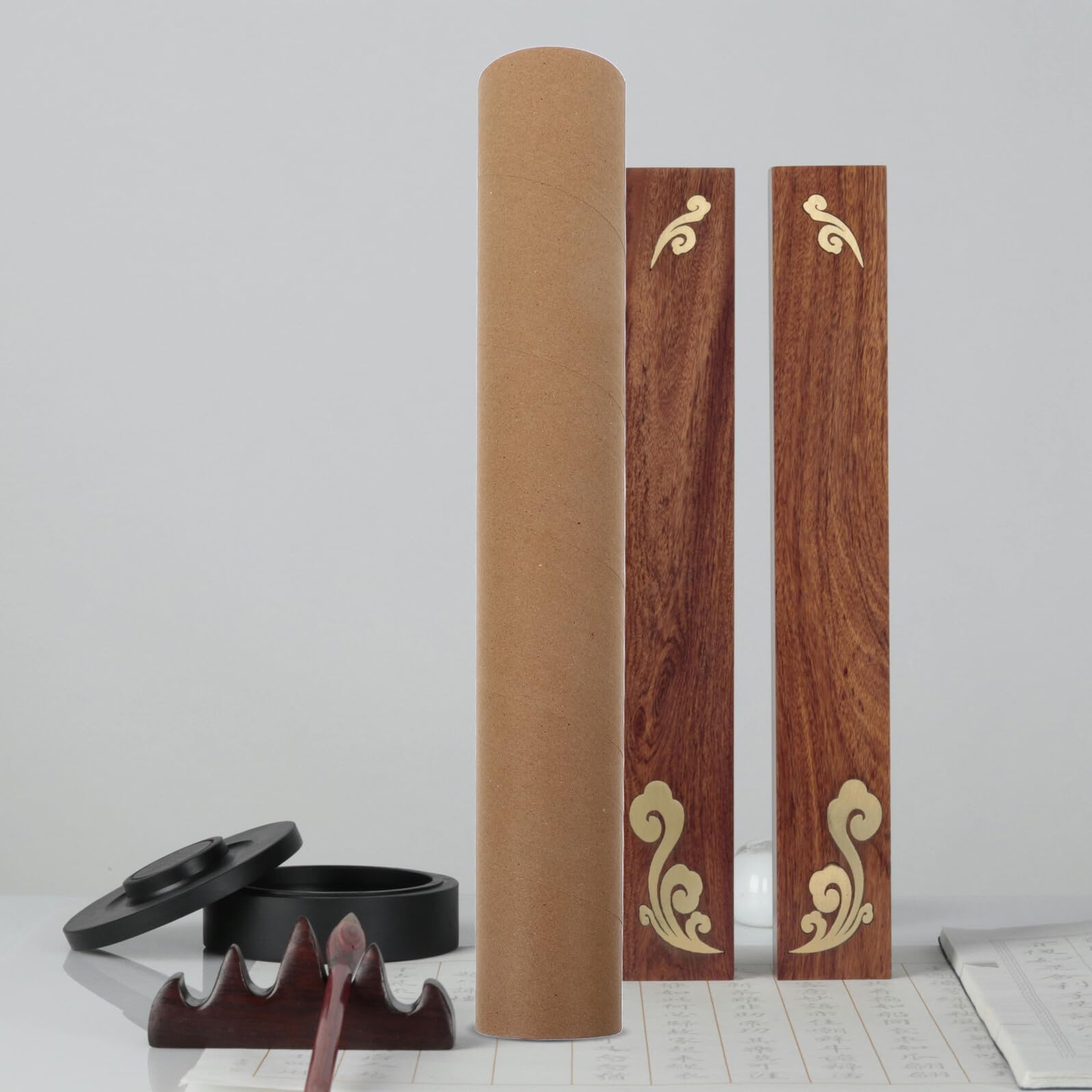 POPETPOP Lot de 10 Tubes D’Expédition Ronds en Carton Kraft Brun avec Bouchons Diamètre Intérieur 50 MM Épaisseur 3 MM Longueur 40 CM Tubes Porte-Affiches et Rangement pour Posters