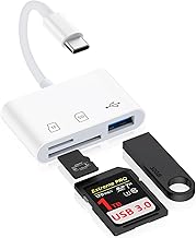 SD Card Reader, Type C 3-in-1 Memory Card Reader, USB/SD/TF Converter Adapter, USB 3.0, USB-C Card Reader, 0TG Function, No Settings, No Settings, Photo / Video Transmission, Two-Way Transfer, Camera