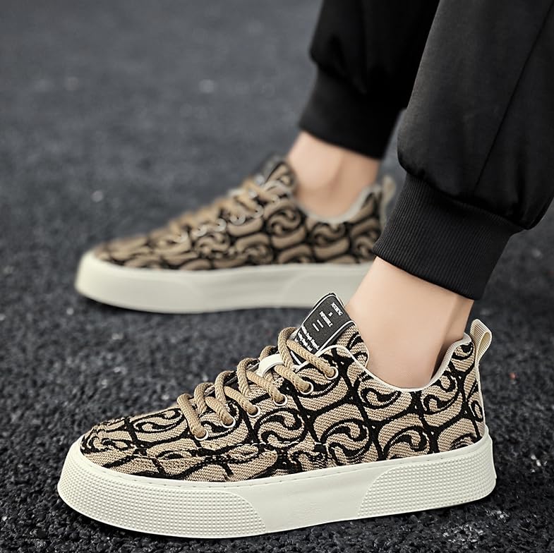 Men's Trendy Street Style Breathable Skateboard Shoes, Comfy Non Slip Lace Up EVA Sneakers for Men's Outdoor Activities3