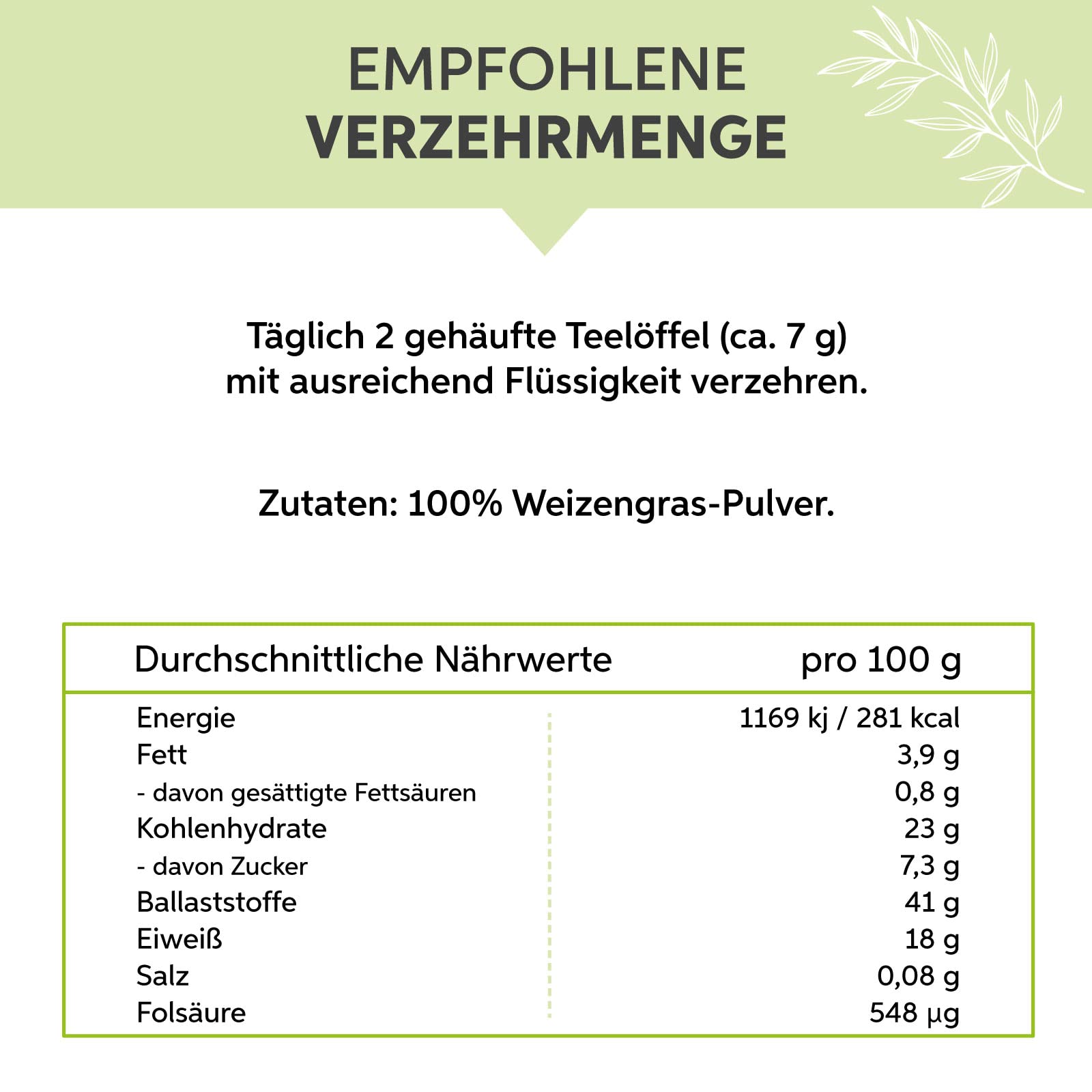 Weizengras Pulver gemahlen 1kg | Weizengras Pulver in Premium Rohkost-Qualität aus EU-Anbau | 100% rein ohne Zusätze